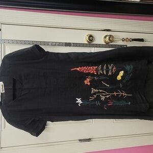 Floral, Embroidered, Linen, Cotton, Summer, Baggy, Lightweight, Relax, Resort